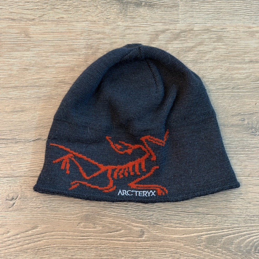 Arcteryx Grey Orange Black Hat Boys Toddler beanie